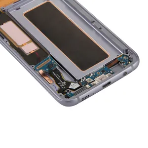 מקורי LCD מסך לגלקסי S7 קצה Digitizer הרכבה מלאה עם מסגרת טעינת יציאת לוח נפח כפתור לחצן הפעלה