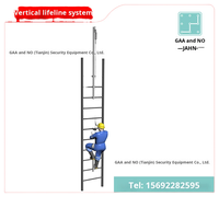 Système de ligne de vie verticale, échelle, dispositif de protection contre les chutes en ligne droite, câble en acier inoxydable, corde, dispositif d'arrêt de chute, capacité de charge de 22 KN / résistance à la rupture de 37 KN