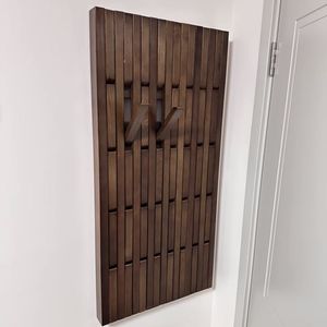 Giá treo áo tường gỗ sồi cổ điển, kỹ thuật sơn, có thể gấp gọn & điều chỉnh, dùng cho phòng khách & phòng tắm - Product Image 6