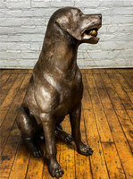 Statue de chien en bronze personnalisée Décoration de jardin en plein air Sculpture sur le thème des animaux Taille réelle Prix d'usine du fabricant Artisanat en métal
