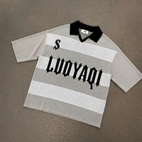 Pull en tricot à col rayé décontracté personnalisé, maillot de rugby, maillot de football, polo pour homme