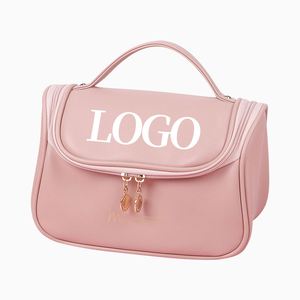 Women <b>Mens</b> Pu Vegan Soft Leather pink Bulk Aesthetic Preppy Small <b>Wash</b> Toiletry Pouch Makeup Manufacturer Cosmetic <b>Bag</b> with logo - Product Image 4