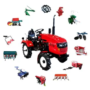 Goedkope Landbouw Tractor 4X4 Wiel 20hp Micro Tractor Met Rotorcultivator