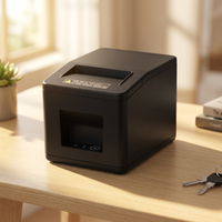 Printer Resi POS Profesional 80mm, Mesin Billing Thermal Desktop dengan Pemotong Otomatis untuk Dapur dan Logistik