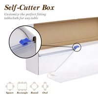 Rouleau de nappe de couverture de table jetable en plastique d'usine avec boîte de coupe à glissière pour fête Banquet mariage anniversaire anniversaire