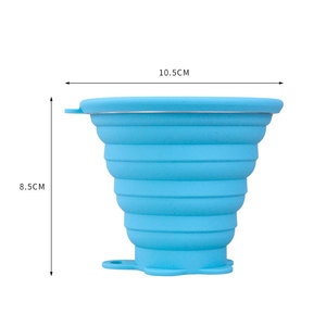Tazza pieghevole <span class=keywords><strong>da</strong></span> esterno riutilizzabile eco-compatibile senza Bpa per uso alimentare Coffe <span class=keywords><strong>da</strong></span> tè campeggio minimalisti in Silicone bicchieri sostenibili - Product Image 3