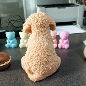 Bougie parfumée artisanale en cire de soja flottante, à combustion longue durée, non toxique, pour la décoration intérieure, motif chien Teddy assis mignon, pour les passionnés. - Product Image 5