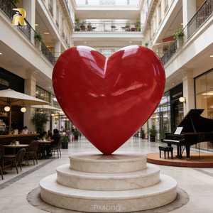 Escultura Grande de Coração Vermelho em Aço Inoxidável RELONG, Estilo Romântico para Decoração - Product Image 4