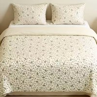 Parure de lit florale en polyester de qualité supérieure, douce et imprimée, 3 pièces, avec housse de couette et taies d'oreiller, pour la maison, l'hôtel, vente en gros