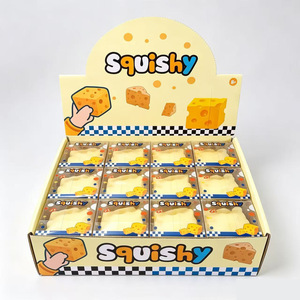 GL Crunchy Yellow Cheese Squishy Skin DIY Squishy Squishy Skins Bulk Empty Cheese Stress Ball Skin Sell TPR with Cover - Product Image 1