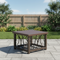 Brasero multifonctionnel carré en charbon de bois, table de feu extérieure pour patio et jardin