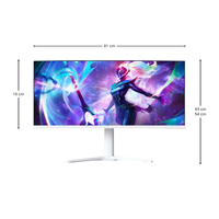 Monitor de Juegos Curvo WQHD Ultra Ancho de 34 Pulgadas y 240hz, Diseño sin Marco, Pantalla LED HDR para Computadora, Monitor para Negocios