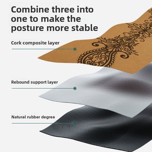 Tapis de yoga en liège durable, 5 mm d'épaisseur, base en caoutchouc naturel antidérapante, pour débutants, non toxique, inodore, écologique, avec sangle de transport - Product Image 3