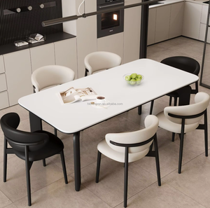 Meubles de salon convertibles en bois massif rectangulaires modernes et durables, 6 chaises, meubles de luxe pour hôtel, villa, appartement - Product Image 2