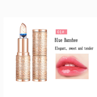Lápiz Labial Transparente que Cambia de Color con Flores de Gelatina, Bálsamo Labial de Marca Privada, Cosméticos Hidratantes Transparentes, Logotipo Personalizado, Lápiz Labial Mágico