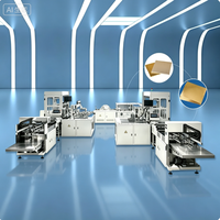 Machine de recouvrement entièrement automatique pour plateaux carrés en carton, pour le bord supérieur et inférieur des plateaux à gâteaux carrés épais et fins