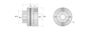 Coupleur flexible en aluminium CSTP à serrage par disque, construction à double diaphragme étagé, pour diamètre de trou de 10 mm, certifié GS, OEM