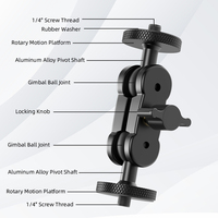 Brazo Mágico de Aluminio Medarig con Cabezal de Bola Doble de 360° y Tornillo de 1/4'', Impermeable, Ligero, Universal para Cámaras/Monitores/Micrófonos
