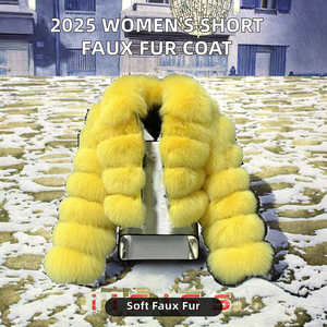 Abrigo Corto de Piel Sintética de Zorro para Mujer, Venta Directa de Fábrica 2025, con Cierre de Cremallera, MOQ Bajo para Comercio Electrónico Global - Product Image 2