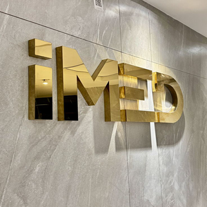 Metallo spazzolato segno di Logo casa adesivo indirizzo etichetta personalizzata <span class=keywords><strong>per</strong></span> affari 3D Hotel 3D specchio da parete <span class=keywords><strong>per</strong></span> la casa - Product Image 2