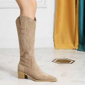 Chaussures en cuir pour femmes sur mesure, <span class=keywords><strong>bottes</strong></span> mi-mollet à lacets - Product Image 3