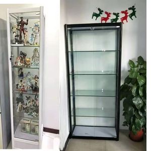 Modern <strong>Customizable</strong> Glass Floating <strong>Shelf</strong> <strong>Unit</strong> with 5 <strong>Shelves</strong> Pre-Assembled for Outdoor Use for &amp; LED Light - Product Image 3