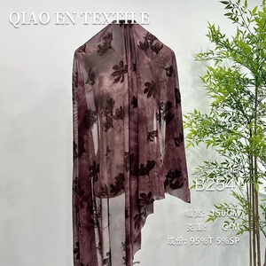 Gaun & atasan cetak bunga lili kain spandeks beludru Tie-Dye buatan tangan Retro Tiongkok baru bahan garmen kain polos - Product Image 2