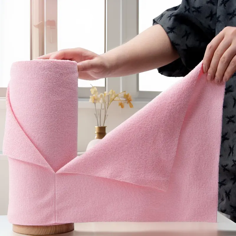 Microfiber Eco Roll kain air mata serbaguna mobil dapur gulungan handuk penyerap sekali pakai serat mikro kain pembersih gulungan