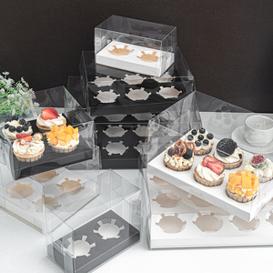 Transparant Plastic <span class=keywords><strong>2</strong></span> 4 6 9 12 Tellen Dessertverpakking Display Geschenkopslag Bakkerij Cupcake Doos Met Deksel - Product Image 6