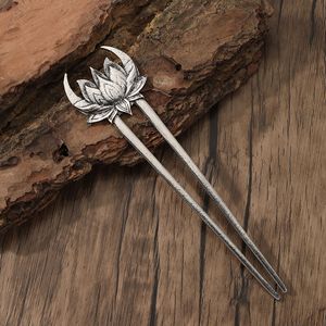 Épingle à <span class=keywords><strong>cheveux</strong></span> en U rétro Viking Lotus, bâtonnet à <span class=keywords><strong>cheveux</strong></span> pour femme, style scandinave norvégien, fourche à <span class=keywords><strong>cheveux</strong></span> gothique, bâtonnet de <span class=keywords><strong>cheveux</strong></span> - Product Image 2