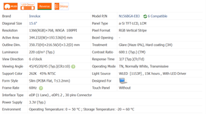 Panel de 15,6 pulgadas, pantalla de repuesto Original para portátil, portátil, Notebook, pantalla de repuesto de 1366 pulgadas, 768 * FHD, 60HZ, EDP/30 pines - Product Image 5