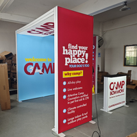 Mur d'exposition TIANLANG avec boîte à lumière en tissu SEG et slogan Happy Place pour l'industrie des animaux de compagnie – Équipement de toile de fond pour exposition
