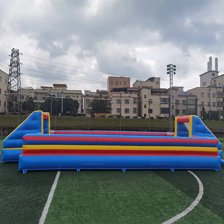 Hot selling giant kids adults water sports soap football inflatable 3v3 football pitch for street