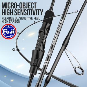 <span class=keywords><strong>Canne</strong></span> à pêche - Action Rapide pour Perche et Truite, Guides Fuji, Ultra-légère en Carbone, Poignée Droite, 2 Sections, Pêche - Product Image 5