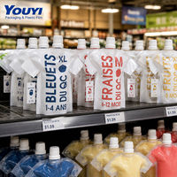 Pochettes souples personnalisées imprimées de qualité alimentaire avec bouchon, recyclables et refermables, avec bec verseur en plastique pour jus, gelées et boissons 25g 30g 35g