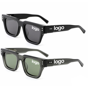 <strong>Men</strong> Black Square Sunglasses Logo Black Square Acetate <strong>Glasses</strong> Acetate Sunglasses High Quality 2026 - Product Image 2