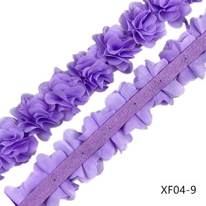 Großhandel Custom 5CM Multi color <span class=keywords><strong>3D</strong></span> Flower Lace Ribbon Aufnähen Chiffon Trim für Kleidungs stück DIY Zubehör 26 <span class=keywords><strong>Blumen</strong></span> pro Yard XF04 - Product Image 4
