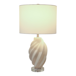 Lampada da Tavolo Scultorea in Resina Bianca, Luce d'Accento Moderna per Comodino e Arredo Notturno - Product Image 2