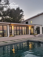 Ventana de Aluminio de Doble Plegado con Diseño Moderno, Aprobada por Miami-Dade, Apertura Horizontal, Puerta Corredera para Condominios y Villas