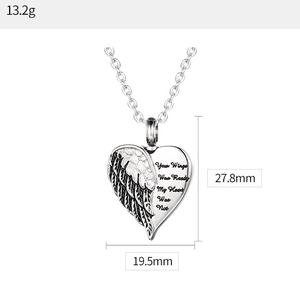 Colgante de Corazón Vintage con Alas de Ángel Grabadas para Hombre y Mujer, Regalo Romántico, Diseño Atemporal |   Impermeable e Hipoalergénico - Product Image 5