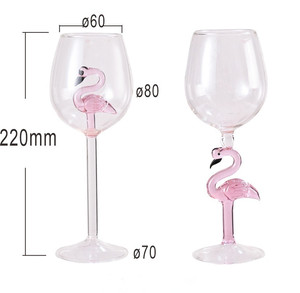 Copas de <span class=keywords><strong>vino</strong></span> tinto flamenco creativas, juego de copas duraderas para boda, tallo de flamenco soplado a mano, copa de <span class=keywords><strong>vino</strong></span>, regalo para <span class=keywords><strong>amantes</strong></span> - Product Image 5