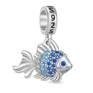 เครื่องประดับทองเหลืองชุบทอง18K สำหรับทุกเพศจี้รูป<span class=keywords><strong>ปลา</strong></span>เซอร์คอนประดับมุกแบบ DIY เรียบง่ายแนวยุโรปอเมริกันน่ารัก - Product Image 5