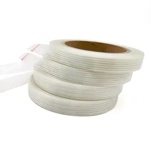 Cinta de flejado reforzada con filamento de fibra de vidrio, Mono autoadhesivo, cinta recta