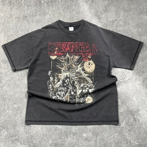 เสื้อยืดคอตตอน DTG พิมพ์ลายสตรีทแวร์ แบบวินเทจฟอกสี ขนาดโอเวอร์ไซส์ 300GSM รับผลิตแบบ OEM ODM แบรนด์ส่วนตัว - Product Image 2