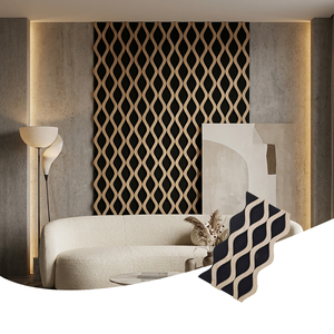 Système de grille linéaire en MDF sur mesure, panneau mural acoustique ignifuge B2, <span class=keywords><strong>d</strong></span>écoration moderne pour salon, hôtel de luxe, hall <span class=keywords><strong>d</strong></span>'entrée - Product Image 1