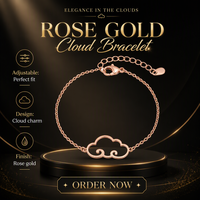 Bracelet nuage personnalisé en or rose, chaîne réglable, bijou fantaisie, cadeau