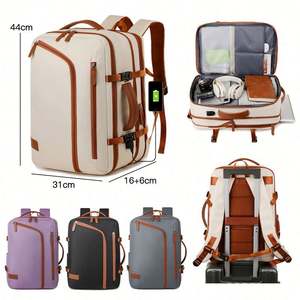 Waterproof Nylon Geometric Zipper Business Casual Outdoor Travel Laptop <b>Backpack</b> Custom Logo Expandable 15.6 Inch <b>Large</b> Capacity - Product Image 4