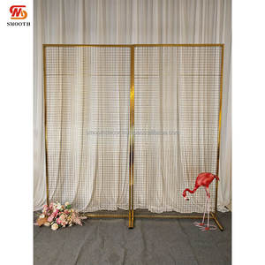 Arche de toile de fond de mariage géométrique rectangulaire lisse, design miroir, élégante, en acier inoxydable doré, 100x200cm, 100x220cm, décoration - Product Image 6