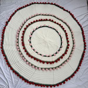 DaiRui Couverture à fleurs roses douces Wrap tricoté à la main Design muguet prêt à expédier Jeté de style bouquet - Product Image 3