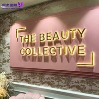 Enseignes murales 3D LED rétroéclairées en acier inoxydable, plaques murales métalliques rétroéclairées, lumières LED pour la décoration des maisons, des bâtiments et des magasins